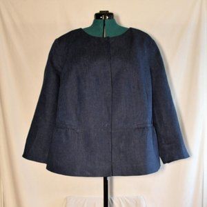 Round neck Linen jacket